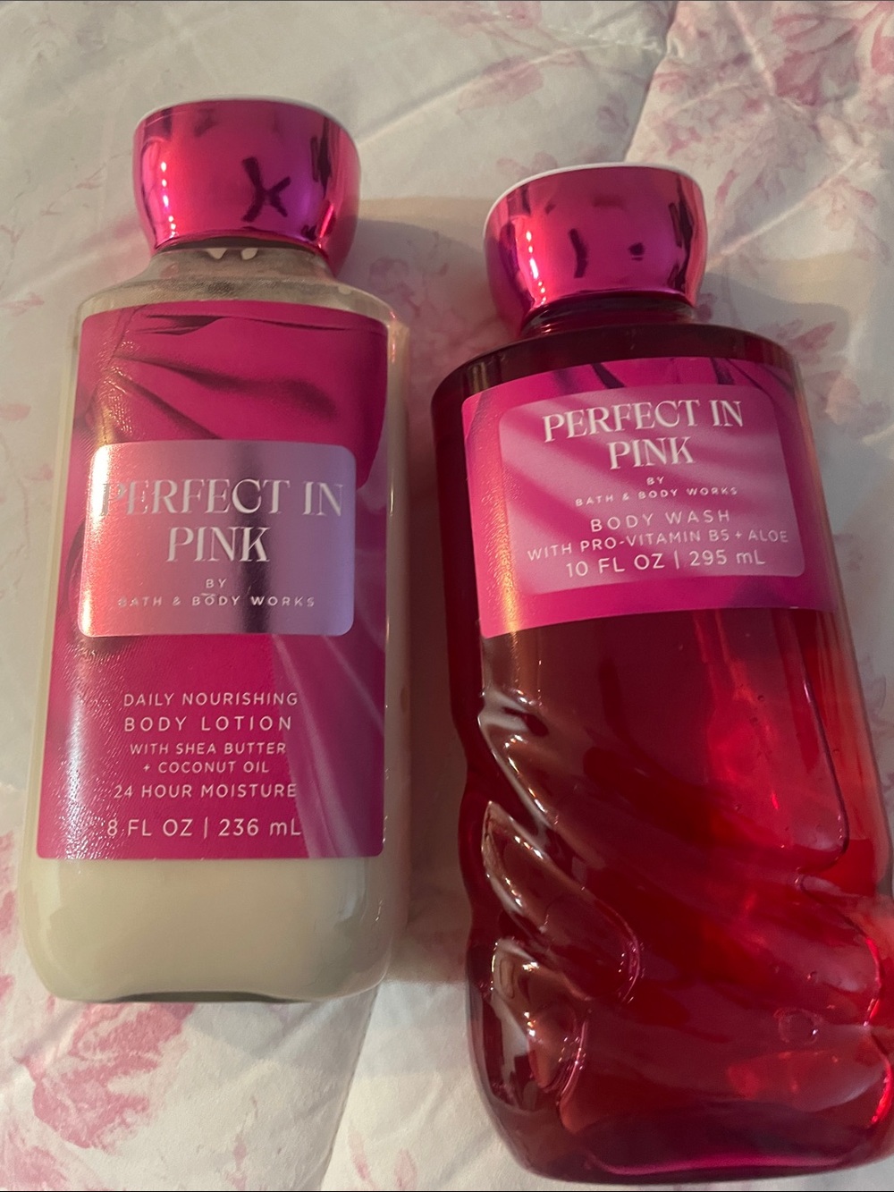 Bath & Body Works Perfect in Pink Body Wash & Lotion Set - Bright Pink